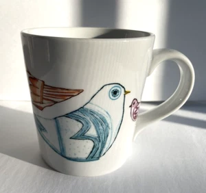 Crate & Barrel Early Bird 16 oz. White Porcelain Coffee/Tea Cup/Mug - Picture 1 of 9