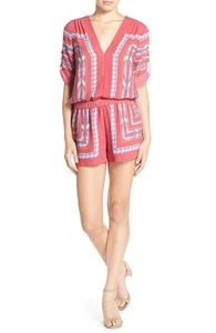 NEW BCBG MAX AZRIA GARNET COMBO SOREN TAPESTRY PRINT ROMPER YYU9D299/B739A SZ S - Picture 1 of 5