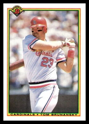 1990 Bowman #202 Tom Brunansky St. Louis Cardinals Baseball NM - Image 1 of 2