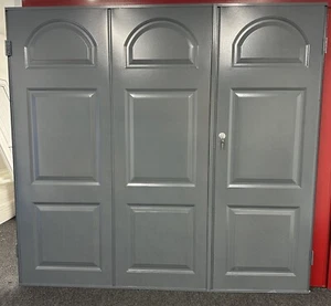 New Side hinged ( Dillon) Garage Door 7ft w x 7ft high Small door Right Grey - Picture 1 of 4