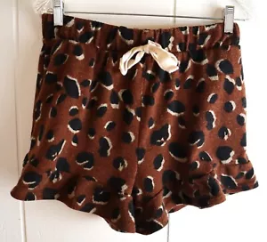 Pantalones Cortos de Salón Perfectos Melocotón Leopardo Estampado Guepardo Marrón Volantes Para Mujer Grandes - Imagen 1 de 3