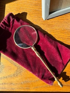 Lupa de latón con mango ornamentado lupa estilo antiguo para escritorio, - Imagen 1 de 5