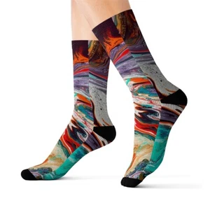 Printed 'art' Socks - Swarez Hypnotic design - Picture 1 of 5