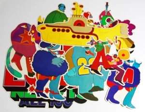 13 1968 The Beatles Yellow Submarine Vintage Die Cut Paper Figures - Picture 1 of 4