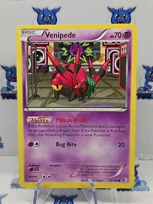 Pokémon Venipede Boundaries Crossed 72/149 LP  - Image 1 of 2