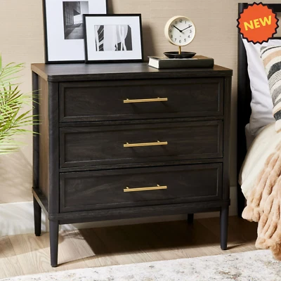 Comoda Para Habitacion Con 3 Cajones De Madera Muebles USB El Dormitorio Ropa - Image 1 of 4