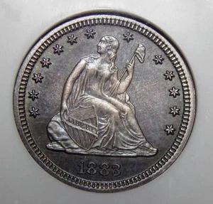 1883 NGC PF65 SEATED LIBERTY QUARTER - Picture 1 of 4