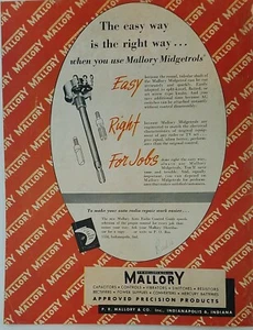 Vintage Mallory midgetrols easy right tool for job vintage ad - Picture 1 of 1