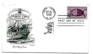 1112 Atlantic Cable Artmaster FDC - Imagen 1 de 1