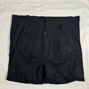 NWT Madewell Harlow Wide-Leg Pant Black Women Size 2P Linen Blend Casual Pockets - Picture 1 of 11