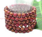 Wholesale Lot 6 Pcs 8Mm Red Pyrite Gemstone Round Beads Stretch Bracelet 7.5In