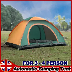 4 Person Man Family Tent Instant Pop Up Outdoor Camping Hiking Festival Beach UK - Picture 1 of 24