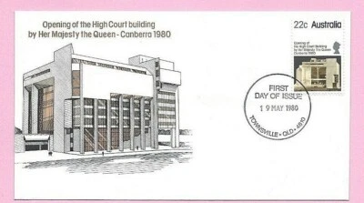 AUSTRALIA 1980 FDC #141  - HIGH COURT BUILDING, CANBERRA  - Fdi TOWNSVILLE, QLD - Image 1 of 2