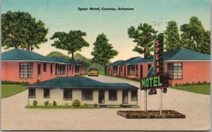 Postal de CONWAY, Arkansas SPEAR MOTEL Highway 65 Roadside Linen / 1951 Cancelar - Imagen 1 de 2