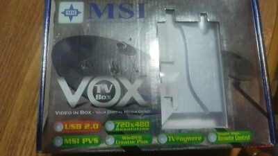 MSI VOX USB 2.0 TV Box MSI PVS 720X480 VOX602-8609-070 TV Tuner Windvd - Image 1 of 4