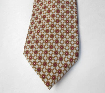 Corbata de seda Charles Jourdan Paris - patrón granate/marrón Foto 1 de 4