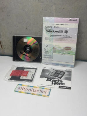 Windows 98 operating system unopened Boot Disk (floppy & CD w/ PRODUCT KEY - Image 1 of 4