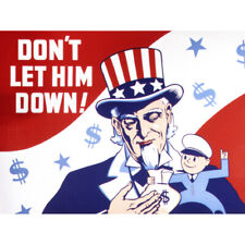 War WWII USA Uncle Sam Buy Bonds Stamps Advert Canvas Wall Art Print Poster