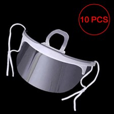 10X Transparent Face Cover Protective Covering Mouth Shield Washable Reusable