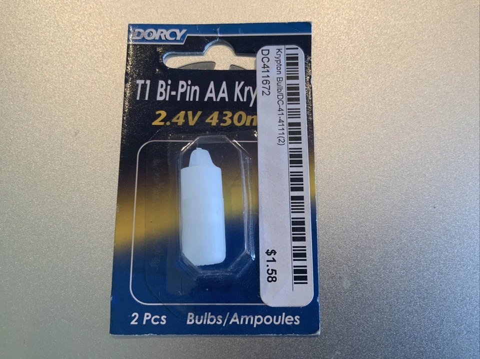 Dorcy T1 Bi-Pin AA Krypton 2.4 v 430 mA 2 pc.,  FREE SHIPPING - Image 1 of 1