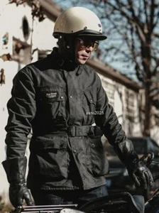 NON STOCK International Waxed Jacket Vintage Motorcycle Racing Coat Drunk Pocket - Picture 1 of 20