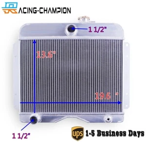 3 Row Radiator for 1946-1964 Jeep Willys 50-58 CJ3 CJ5 CJ6 59-62 Truck CC1964 - Picture 1 of 9
