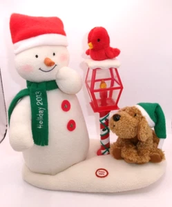 2013 Hallmark Jingle Pals singender animierter Wunsch Frohe Weihnachten Schneemann Hund Vogel - Bild 1 von 10