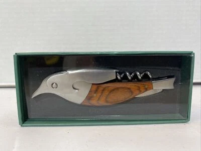 Kikkerland Bird 开瓶器 红木 不锈钢 奇怪的 厨房 开瓶器 — 第 1/3 张图片