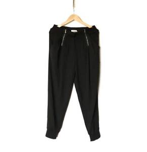 Sonia Rykiel Women's Pants Stretch Zipper Jogging Trousers Viscose Black Size 38