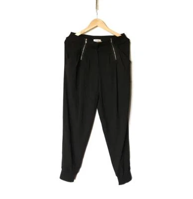 Pantalones para mujer Sonia Rykiel elásticos con cremallera viscosa negros talla 38 Foto 1 de 4