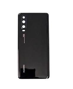 Tapa trasera de batería para Huawei P30 negra lente de cristal de cámara con pegamento A - Imagen 1 de 2