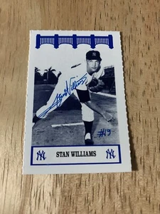 STAN WILLIAMS SIGNED 1992 NEW YORK YANKEES 1960’S WIZ SGA PROMO BASEBALL CARD - Picture 1 of 2