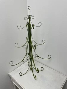 Vintage LEE WARDS Metal Christmas Tree MCM Green 28” Tall Wrought Iron Tree Rare - Picture 1 of 16