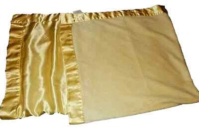 4D!ВАУ! Винтажное желтое плюшевое велюровое атласное одеяло для кроватки Baby от CARTER'S - Изображение 1 из 4