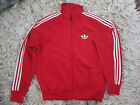 Mens Red Adidas Jacket Large Striped Arms Long Sleeve Coat