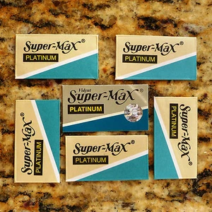 5 Super-Max Platinum Stainless Double Edge Razor Blades - Picture 1 of 1