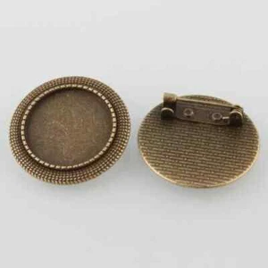 3er Set Spindelhalter bronzefarben für Cabochon 20mm - Bild 1 von 1