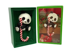 Vintage Punze Weihnachten Strumpfhalter Panda Bär mit Zuckerstange 1981 - Bild 1 von 3