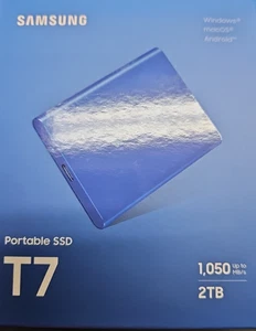 Samsung T7 2TB Portable External SSD - Blue (MU-PC2T0H/AM) - Afbeelding 1 van 5