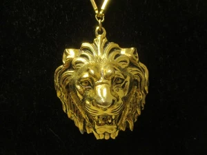 Collar colgante cabeza de león vintage Anne Klein for Accessocraft - Imagen 1 de 23
