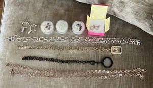 Origami Eule Konvolut. 5 Halsketten.   2 Medaillons.  Charms. Ohrringe, Kristalle. - Bild 1 von 7