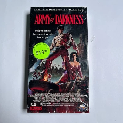 Army of Darkness VHS Tape Bruce Campbell Raimi Horror Wonderful Shape Shrinkwrap Foto 1 de 4