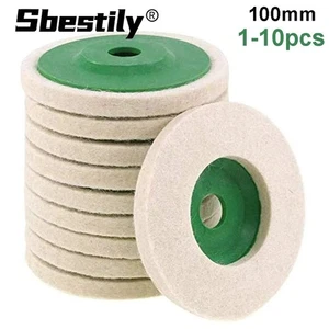 1-10PCS 100mm Lana Lucidante Ruota Disco 4" Feltro Rettifica Pad per Smerigliatrice Angolare - Foto 1 di 11