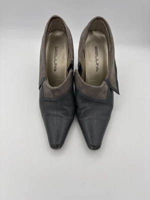 Tacones Bellini para mujer 7,5 gris cuero y gamuza punta Foto 1 de 4
