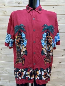 Camisa Hawaiana Vintage Mambo Loud Manga Corta Abotonada Talla Grande - Imagen 1 de 12
