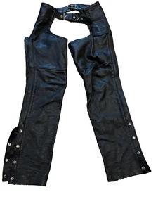 FMC Leather Chaps Womens sz xs zippers buttons pocket adjustable - Bild 1 von 8