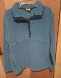LL Bean Fleece T Snap Jacke Damen Pullover Blau Polartec Größe S - Bild 1 von 12