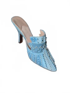 Stylish Blue Studded Heels - Picture 1 of 2