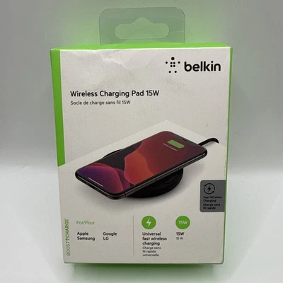 Belkin Boost Charge QI Certified 15W Wireless Charging Pad Charger Black - Image 1 of 3