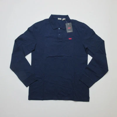 Levi's Men's Housemark Polo Shirt Sz M Slim Fit L/S Navy Blue Casual Top - Image 1 of 4
